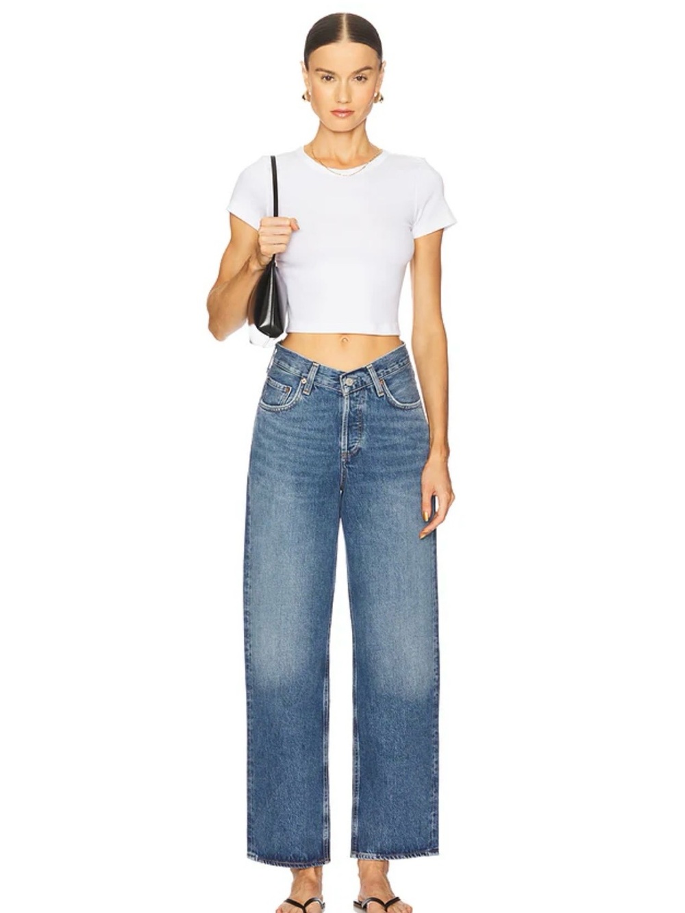AGOLDE V-Waist Baggy Straight Leg Jeans in Cascade NWT Size 28 - Picture 11 of 12